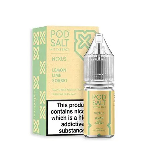 Nexus Lemon Lime Sortbet Nic Salt By Pod Salt UK