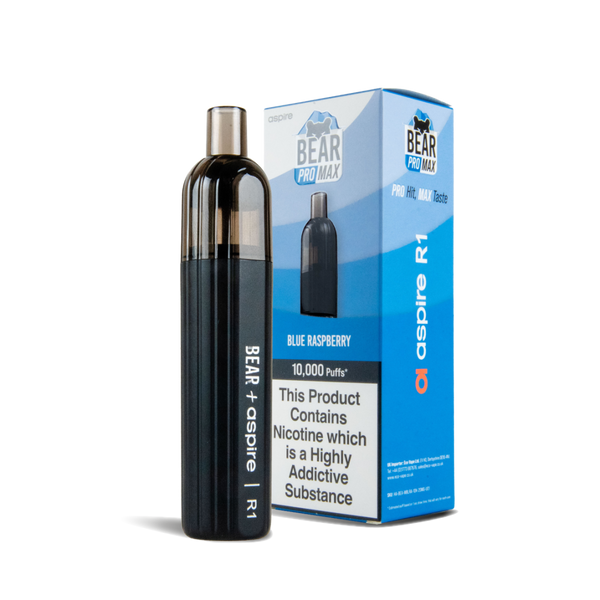 BEAR Pro MAX Refillable Disposable Vape By Eco Vape Including 3 x 10ml Nic Salts UK Blue Raspberry