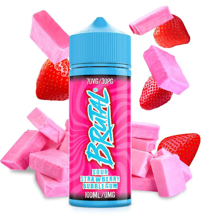 Brutal Sour Strawberry Bubblegum 100ml By Just Juice UK