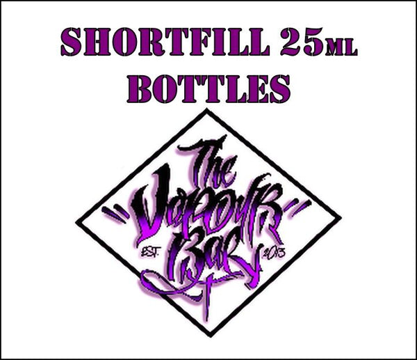 Shortfill 25ml Bottles Sold in the UK by The Vapour Bar.