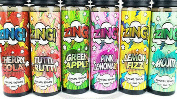 ZING E-liquid 50ml Bottles  Sold in the UK by The Vapour Bar.