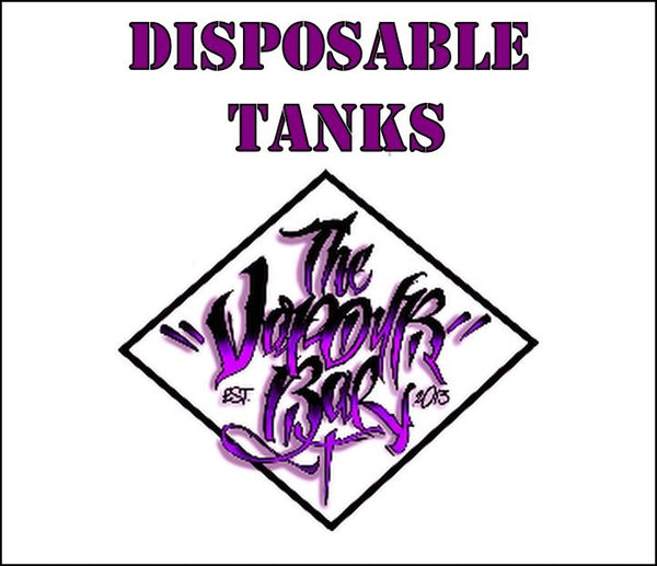 Disposable Standard & Sub Ohm Tanks Basically Tanks You Throw Away When Done. Sold in the UK by The Vapour Bar. 