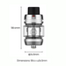 hight and width dimensions for the iTank T sub ohm tank by vaporesso
