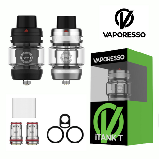 Complete vaporesso iTank T set including the tank, spare glass and coils