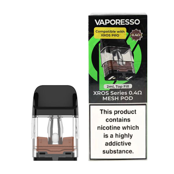 0.4ohm Replacement Pods For XROS Pro By Vaporesso (pack of 4) UK