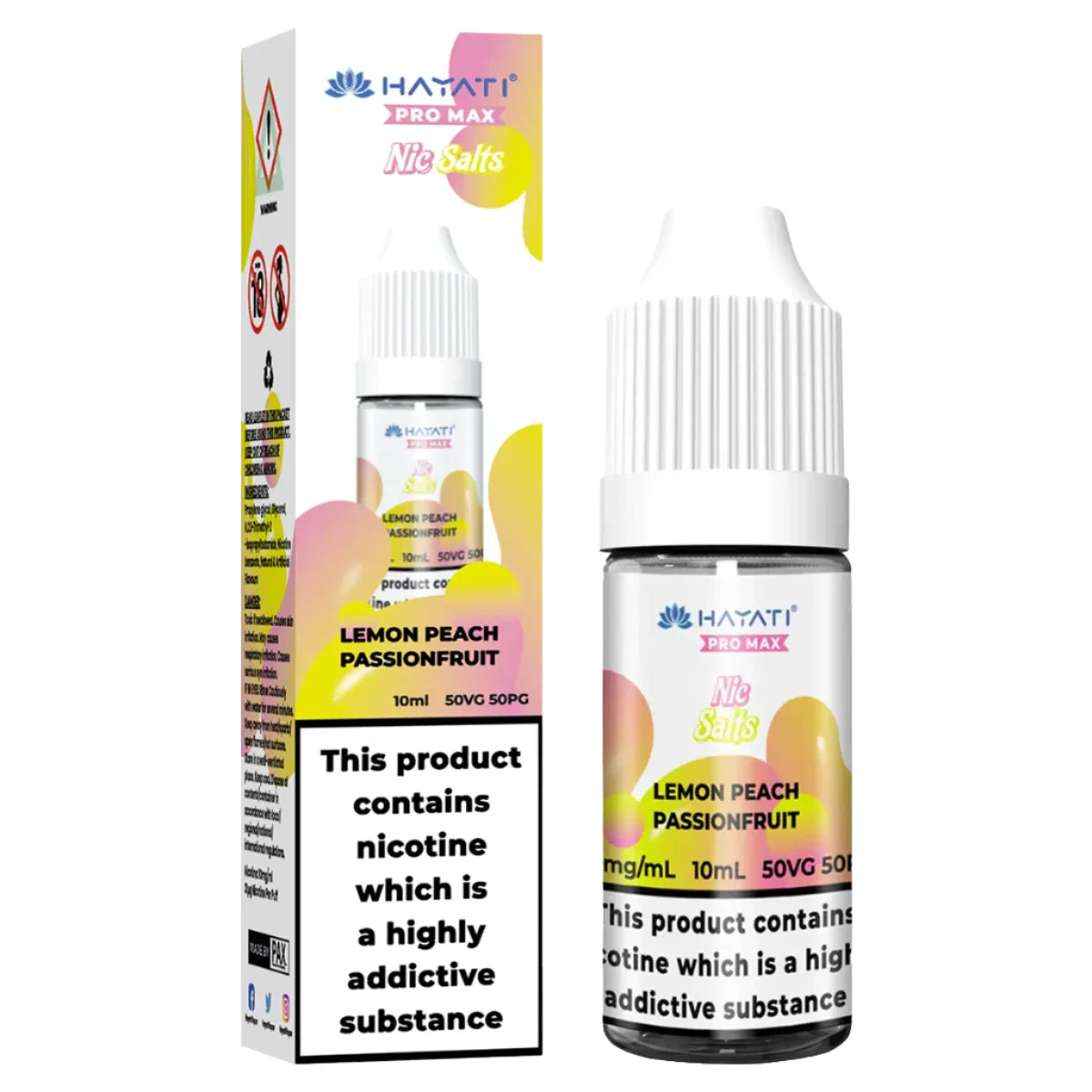 Lemon Peach Passionfruit Nic Salt By Hayati uk