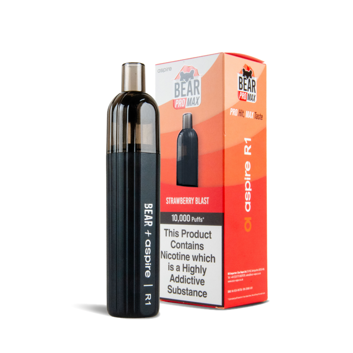 BEAR Pro MAX Refillable Disposable Vape By Eco Vape Including 3 x 10ml Nic Salts UK Strawberry Blast