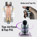 Top air flow and Top Fill iagram for the Itank T sub ohm tank by vaporesso