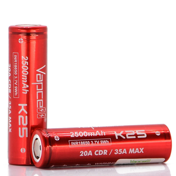 Vapcell K25 18650 2500mah Battery 2 Pack UK